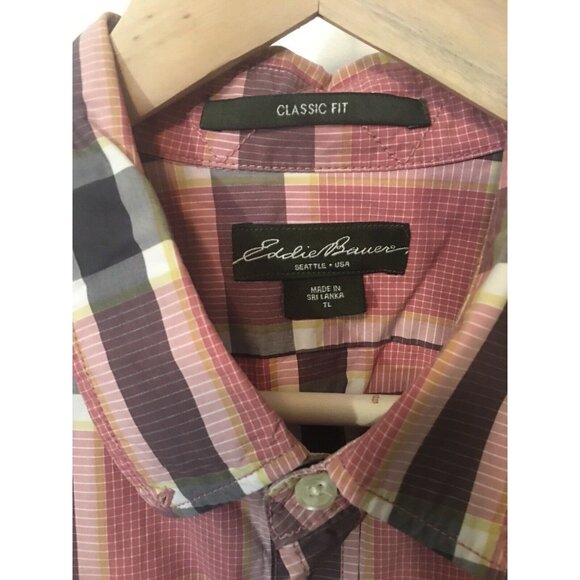 Eddie Bauer Men's TL Tall Large Relaxed Fit Long Sleeve Collar Shirt Button-Down - Picture 2 of 6